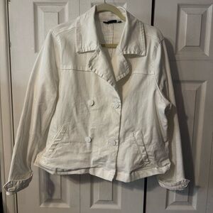 DG2 Women's White Double-Breasted Jacket Size 1X